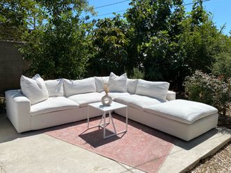 Large White Cloud-Style Sectional Sofa Living Spaces