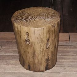 Tree Log Side Table Or Plant Stand Or Small Bench