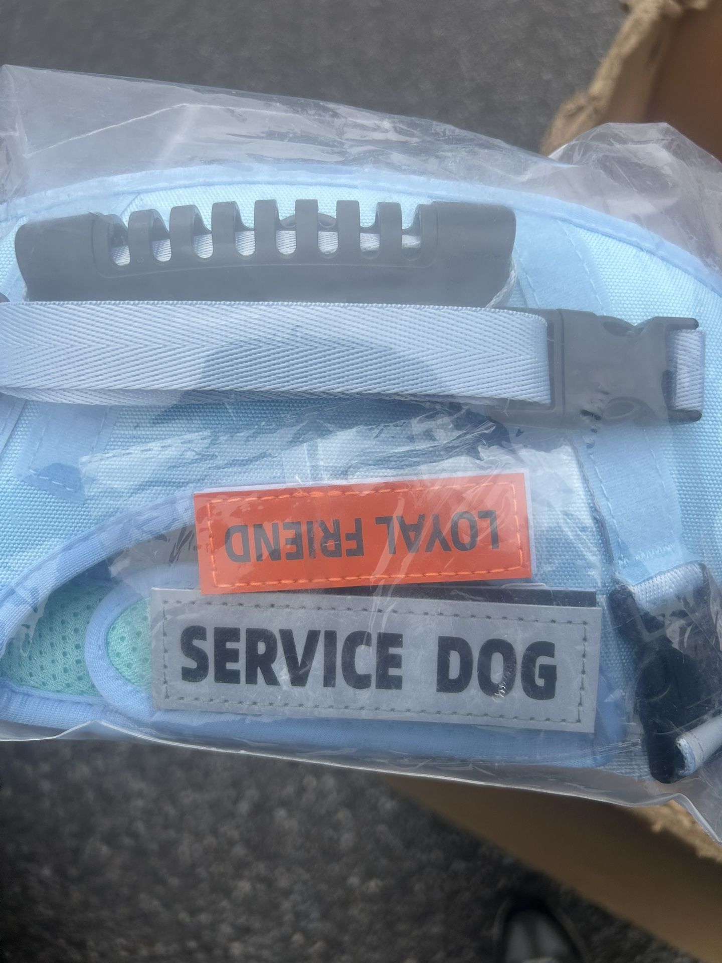 “New”Emotional Support/Serve Dog Vest(sz Extra Small)Powder Blue,w/3leash Clips Padded(retail$35)