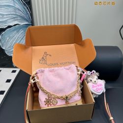 LV denim bucket bag, wallet, handbag, crossbody bag, fashionable casual bag