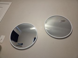 18" Circle White Framed Mirrors