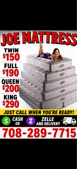 Huge sale for Mattress And Box Twin size #mattress and box 150.$ full 190$ Queen 200$ king 290$. free delivery free set up 708….289…7715… cash or Zell