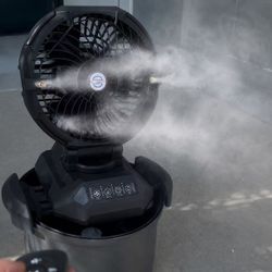 New In Box Rechargeable Outdoor Water Sprayer Mist Fan Camping Beach Park Can Use Up To 8 Hours On A Full Charge