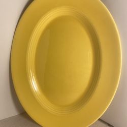 Vintage Homer Laughlin Harlequin Yellow individual oval platter MCM oval plate