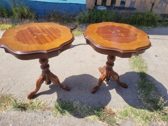 Side table set small wood