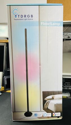 Lámpara de pie LED de esquina compatible con Alexa, luz de esquina con sincronización de música y RGB 16 millones de colores DIY para sala de estar, d