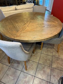Wood dining table and chairs