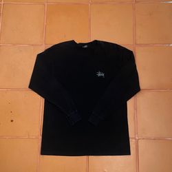 Stussy Basic Logo Signature Long Sleeve Black Size Large Unisex Streetwear