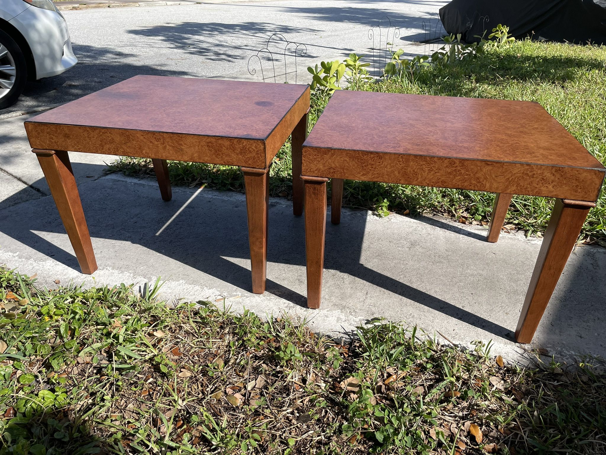 Faux Burl / Fir Side, End Tables 