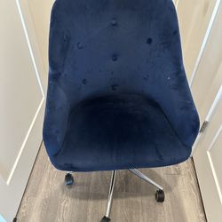 BLUE VELVET DESK/VANITY CHAIR *MOVING SALE-OBO*