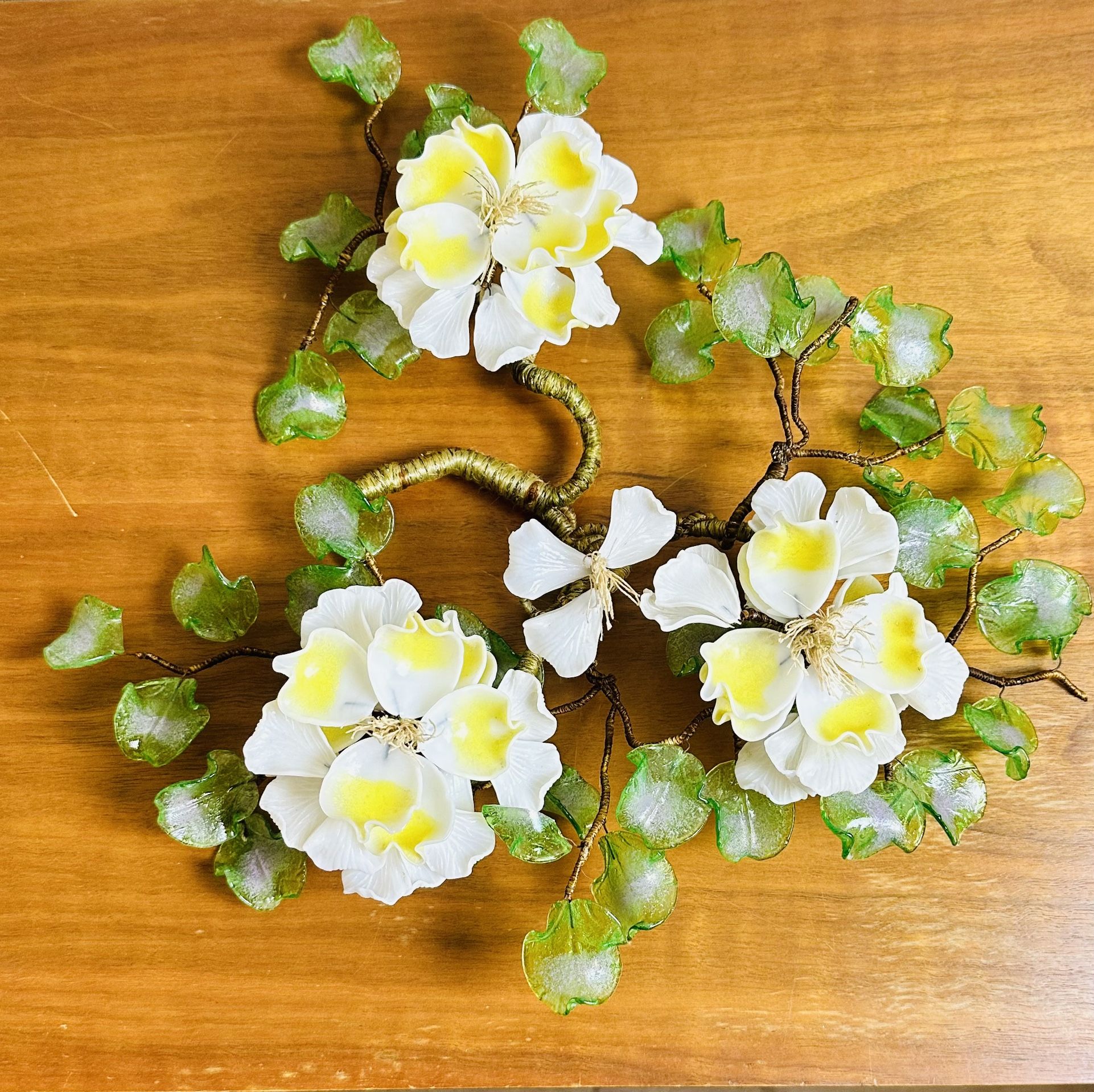 Antique Murano-Style Glass Flower Arrangement