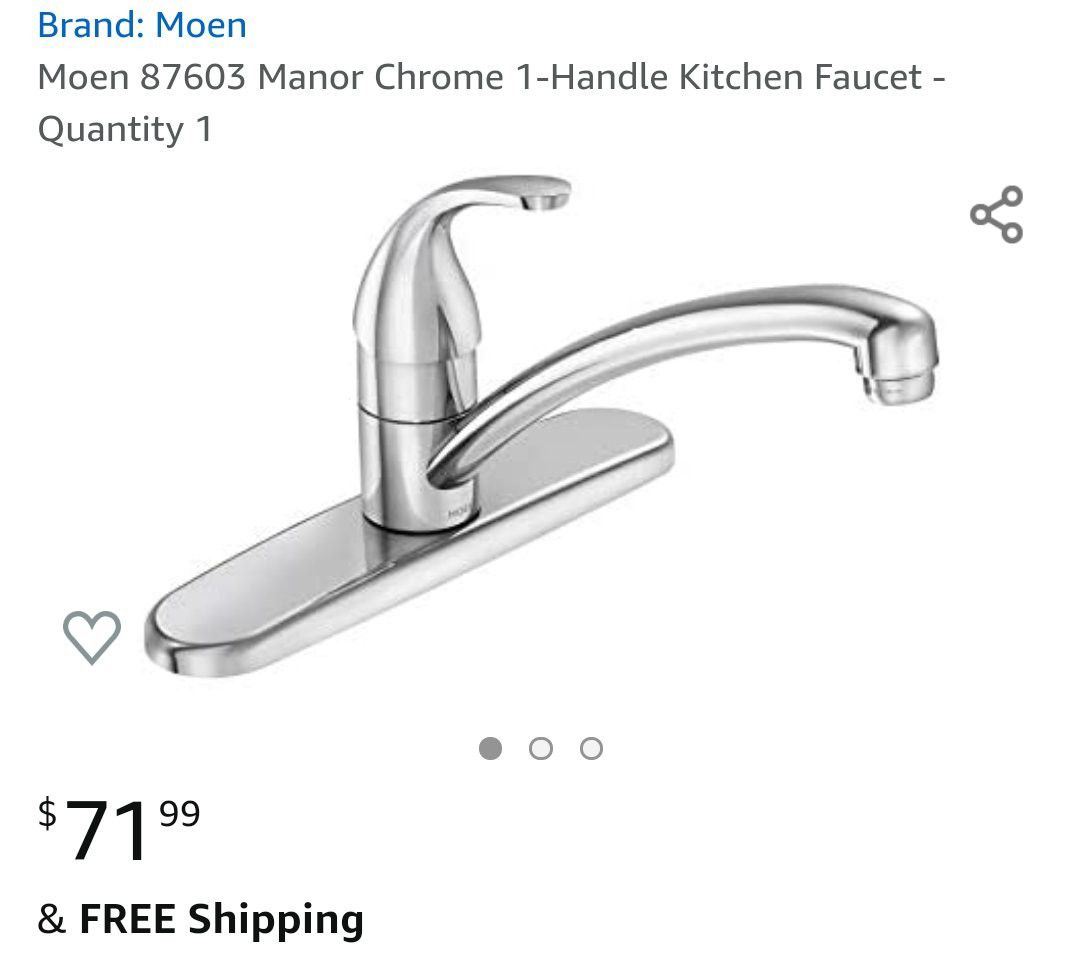 Brand new Moen 1 handle kitchen faucet