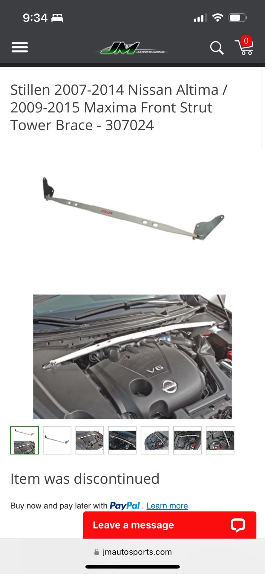 Stillen Strut Bar Maxima & Altima