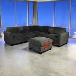 New! Luxurious Soft Touch~ Super Comfy Sofa Sectional! FREE XL Ottoman! 