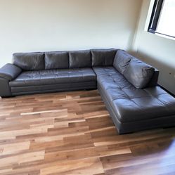 Grey Sectional Leather Couch