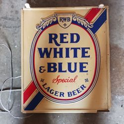 Vintage Pabst Red, White & Blue Beer Lighted Sign