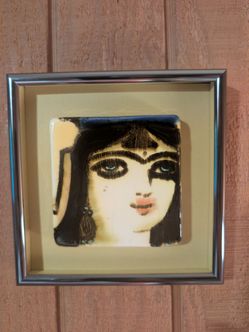 Persian Art Pottery Tile- Framed