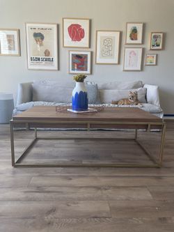 Beautiful Gold And Wood Coffee Table