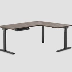 Selling a high-quality Makr office furniture set in a beautiful rustic wood finish.