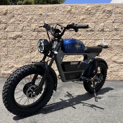 3000 Watt/Twin-Dual Motor “Tank e-Bike” Electric, 38mph, Color Screen, Metal USA Basket