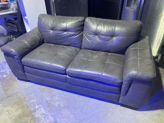 Grey leather couch