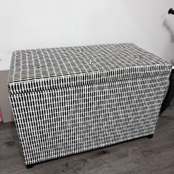 Black And White Ottoman Storage