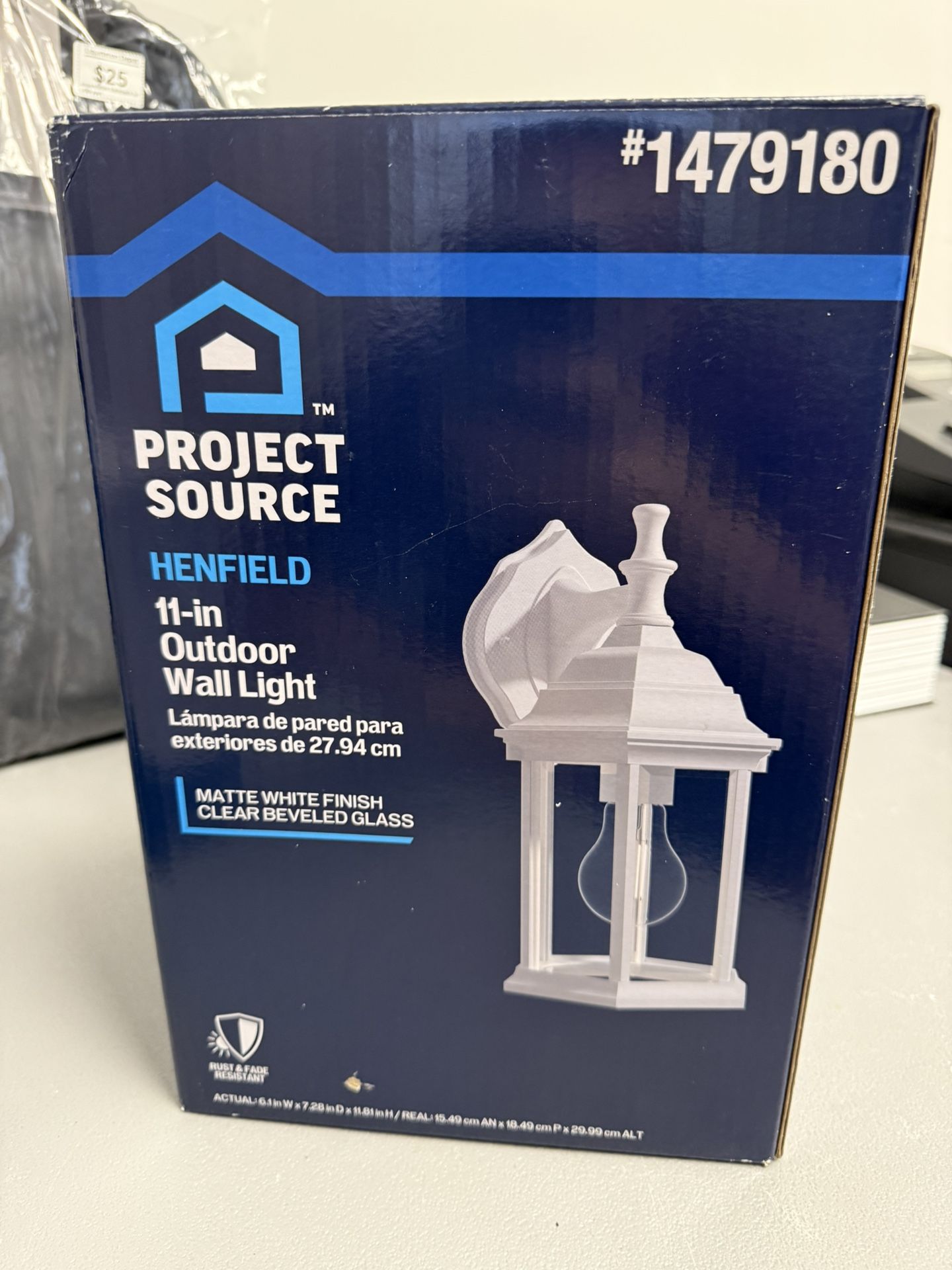 Project Source Henfield 1 -Light 11.81-in H Matte White Hardwired Outdoor Wall Light