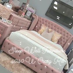 💖✨ 4PC PINK TUFTED BEDROOM SET – PRINCESS VIBES! ✨💖