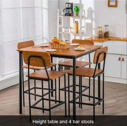 Height table and 4 bar stools