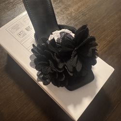 Black Heels With Flower 