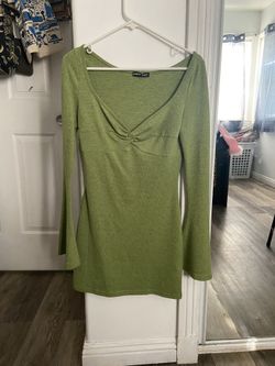Green Dress With Flare Arms