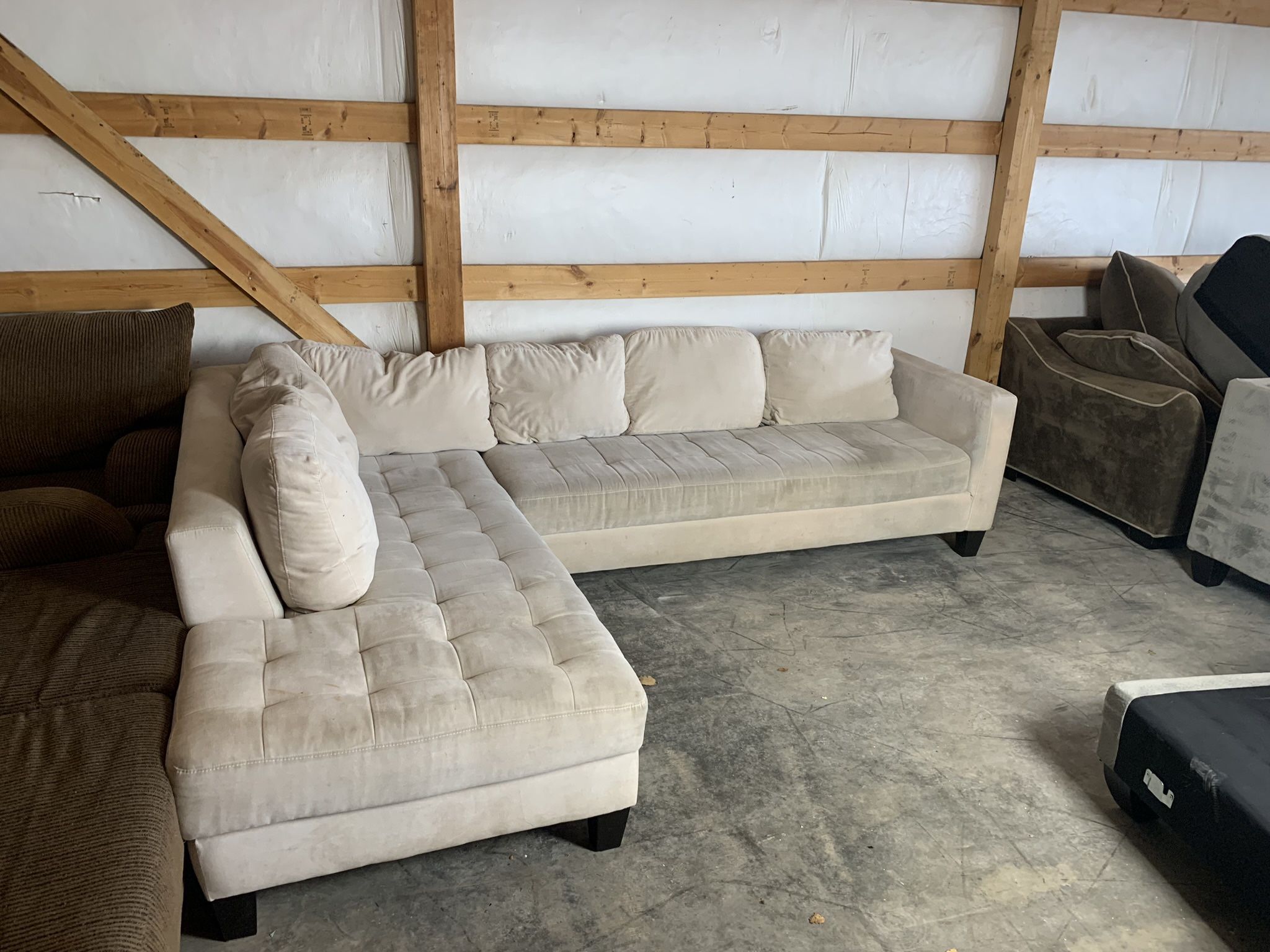 L Shaped Off White Sectional Couch “WE DELIVER”