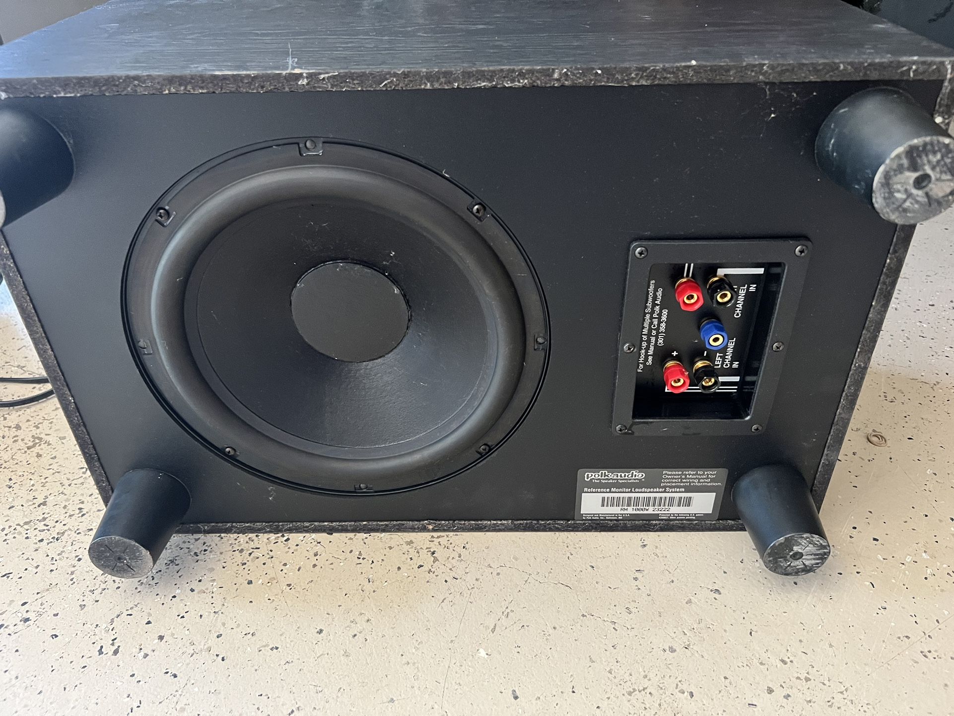 Polk Audio Subwoofer - reference RM1000W in black Speaker Subwoofer Working Condition Speaker Subwoofer MAKE AN OFFER!!