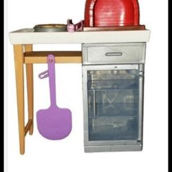 Barbie Outdoor Furniture Set with Brickoven Pizza.  Please see all pictures as part of the description.  Fits all  charm bracelets, including DIY, Pan
