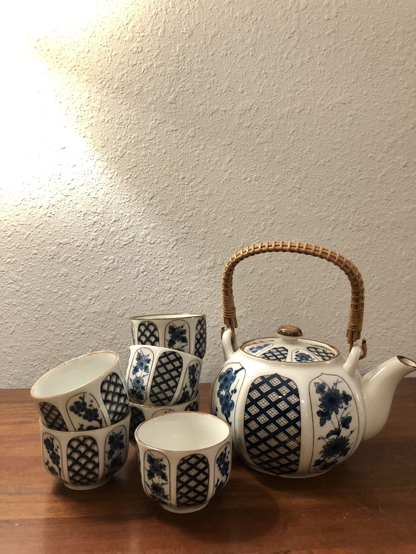 Asian Tea Set Blue And White 