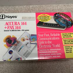  1995 Hayes ACCURA 144 + FAX 144 External Modem 5300AM For PC Brand New Sealed