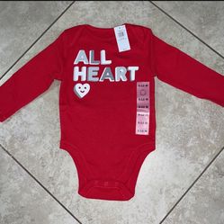 Old Navy Baby Boy’s / Girl’s All Heart Onesie, Size 6-12 Months 