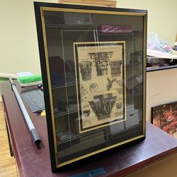 Vintage Column Print In Decorative Frame