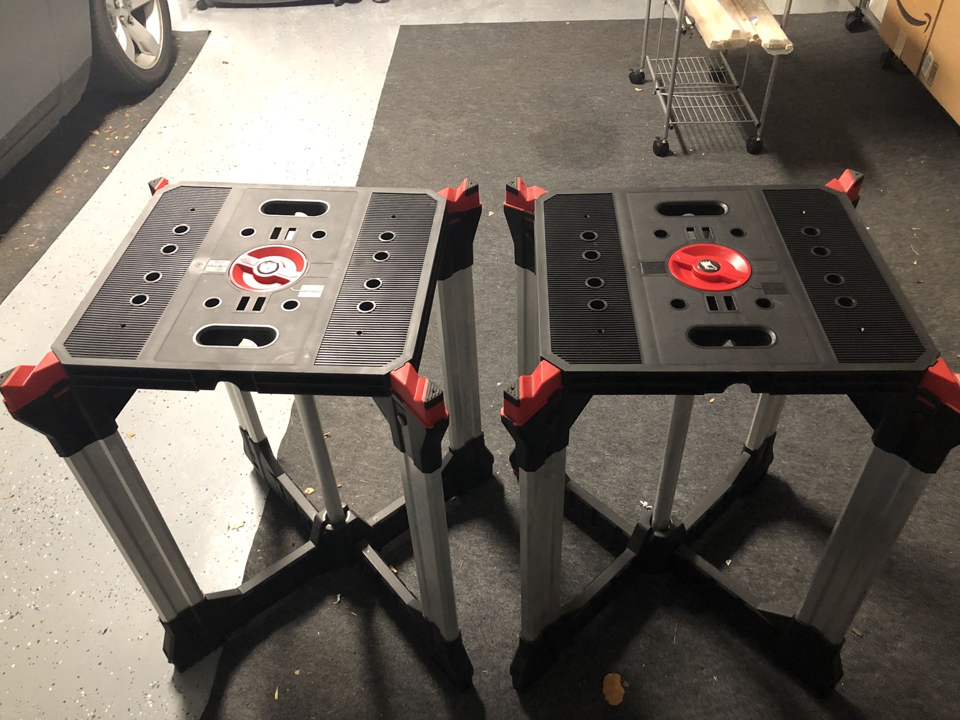 Pair of Husky Xhorse 2.5 Ft. Folding Workbench Work Table for Garage