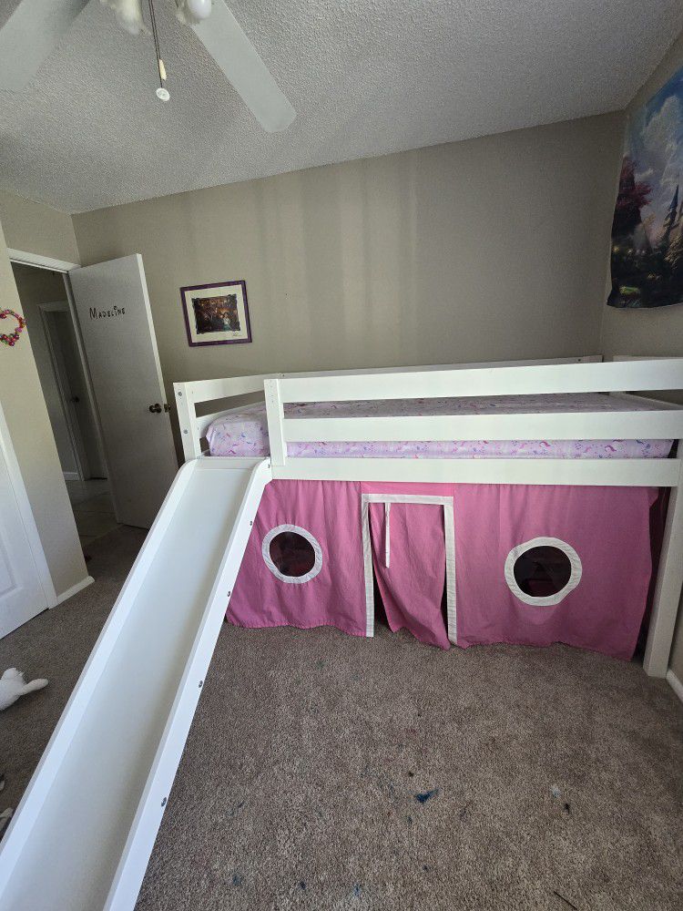Twin Princess Bed With Slide 
