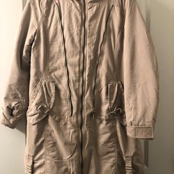 insulated women's parka jacket with fur, size M-L