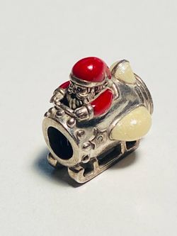 Beautiful Pandora .925 Sterling Silver Santa In Space Charm