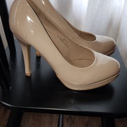 Nude Pleather 2 Inch Heels