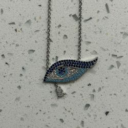 Beautiful Stainless Steel Evil Eye Zirkon Necklace 