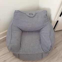 Grey Sherpa Bean Bag Lounge Chair