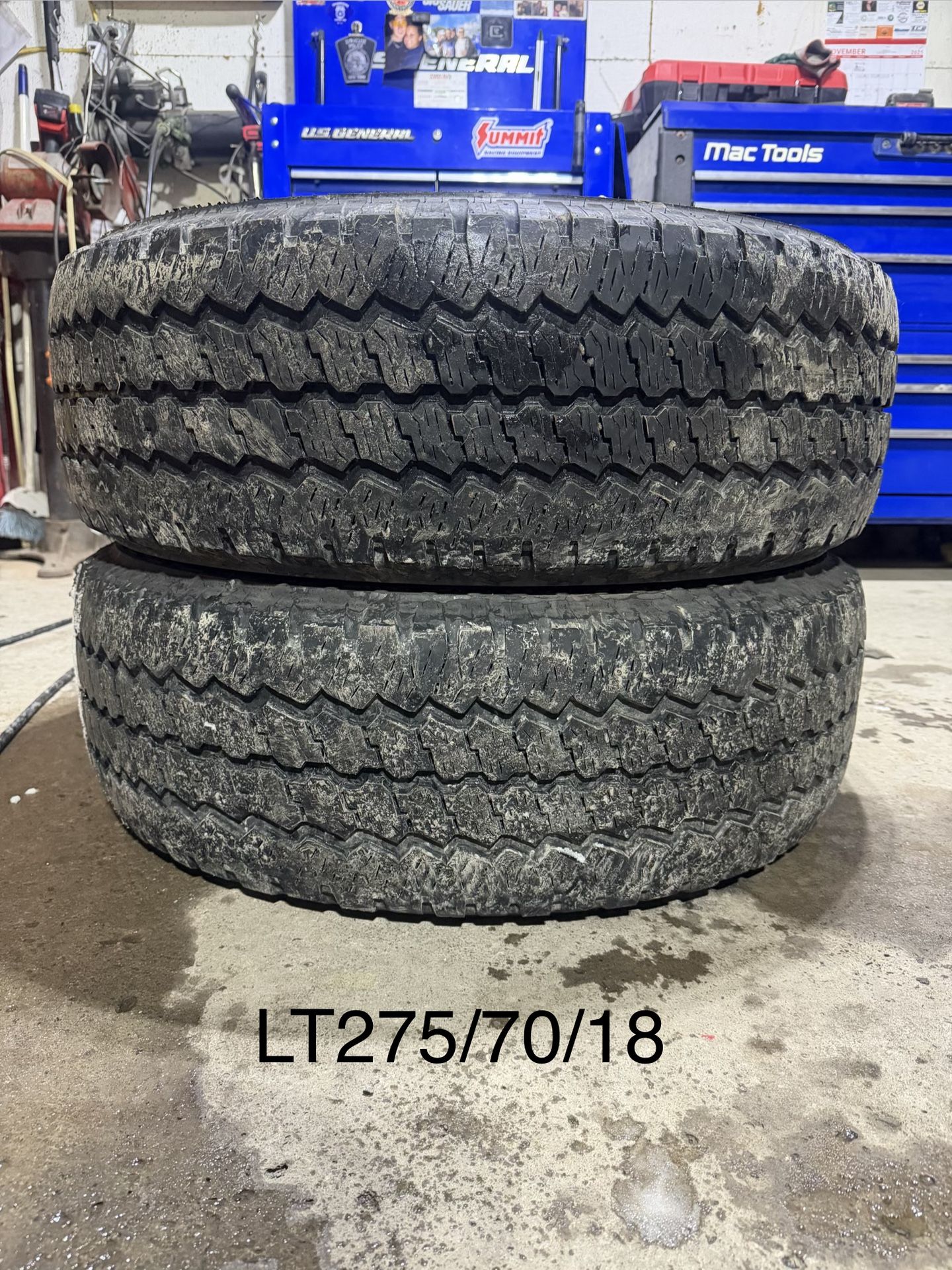 (2) - LT275/70/18 Bridgestone Dueler A/T Tires