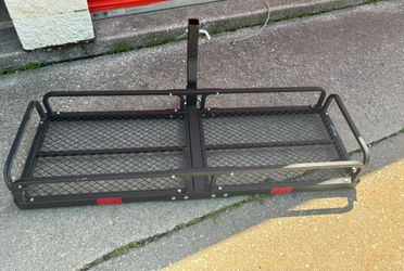 Heavy duty folding hitch cargo carrier