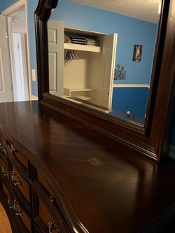 Dark Wood Dresser with Mirror