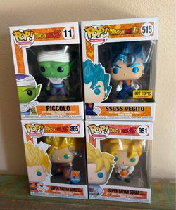 Funko POP Dragonball Z Lot Of 4! Piccolo, Super Saiyan