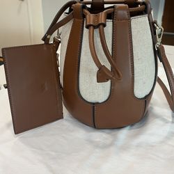 ZARA Two Tone Bucket Crossbody Bag NWOT